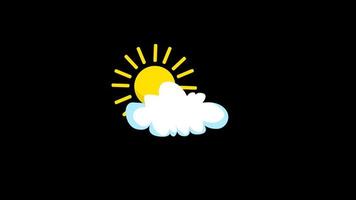 clima ícone animação. cenas dentro 4k 30 fps. clima símbolos coleção. isolado alfa fundo ícones dentro animação. editável fundo. Sol com nuvens. chuva e neve placa. iluminação tempestade. video