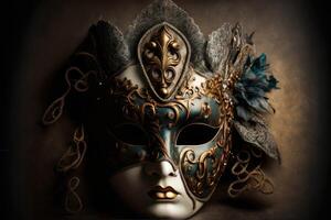 Venetian carnival mask. AI Generated photo
