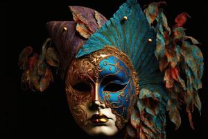 veneciano carnaval mascarilla. ai generado foto