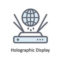 Holographic Display Vector  Fill outline Icons. Simple stock illustration stock