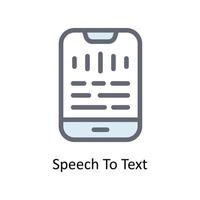 Speech To Text Vector  Fill outline Icons. Simple stock illustration stock