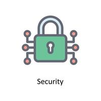 Security Vector  Fill outline Icons. Simple stock illustration stock