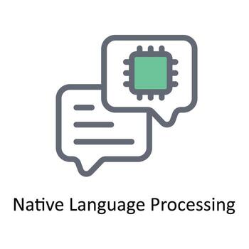 Native Language Processing  Vector  Fill outline Icons. Simple stock illustration stock