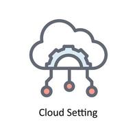 Cloud Setting Vector  Fill outline Icons. Simple stock illustration stock