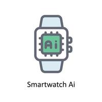 Smart watch Ai Vector  Fill outline Icons. Simple stock illustration stock