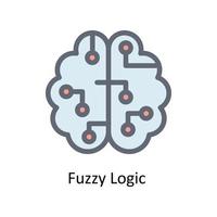 Fuzzy Logic  Vector  Fill outline Icons. Simple stock illustration stock