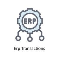 Erp Transactions  Vector  Fill outline Icons. Simple stock illustration stock