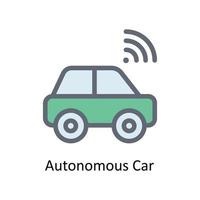 Autonomous Car Vector  Fill outline Icons. Simple stock illustration stock