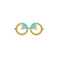 eyewear logo with signal sign on it vector