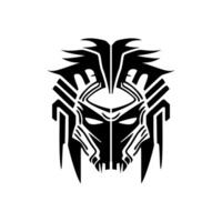 Robot logo using both black and white vector graphics.
