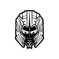 Vector logo of a black and white robot.