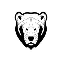 Vector logo with a black and white bear image.