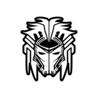 Robot vector logo with a contrasting black and white design.