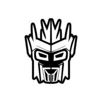 Vector logo of a black and white robot