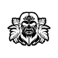 Vector logo of a black and white monkey.