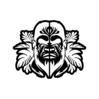 Vector logo of a black and white monkey.