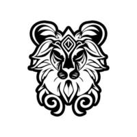 vector logo con un león en negro y blanco.