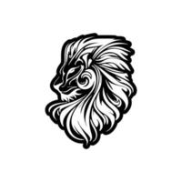 Iconic vector logo of a black and white lion.