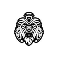 Monochrome vector logo of a monkey