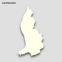 3d isometric map of Liechtenstein isolated with shadow vector