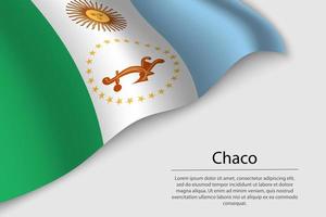 Wave flag of Chaco is a state of Argentina vector