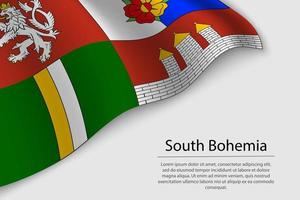 Wave flag of South Bohemia is a state of Czech republic. vector