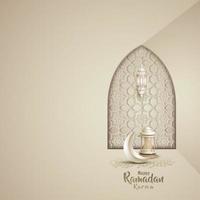 islamic greeting ramadan kareem card design vector