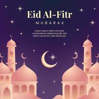 eid Alabama fitr Mubarak degradado ilustración vector