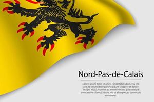 Wave flag of Nord-Pas-de-Calais is a region of France. Banner or vector