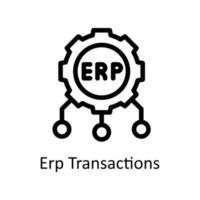 Erp Transactions  Vector   outline Icons. Simple stock illustration stock