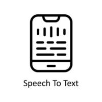 Speech To Text Vector   outline Icons. Simple stock illustration stock