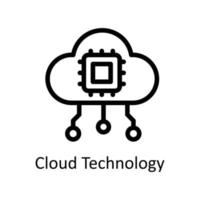 Cloud Technology  Vector   outline Icons. Simple stock illustration stock