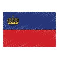 mano dibujado bosquejo bandera de Liechtenstein. garabatear estilo icono vector