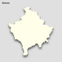 3d isométrica mapa de Kosovo aislado con sombra vector