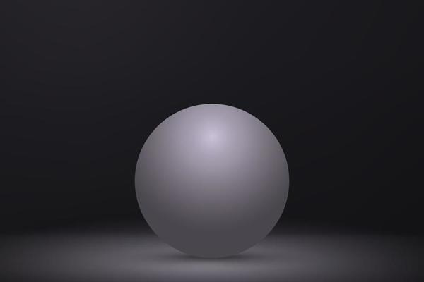3d realistic sphere on black background