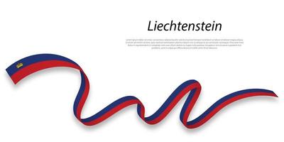 ondulación cinta o bandera con bandera de Liechtenstein. vector