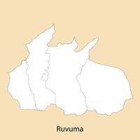 High Quality map of Ruvuma is a region of Tanzania vector