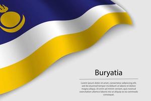 Wave flag of Buryatia is a region of Russia vector