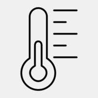 icono temperatura. clima elementos símbolo. íconos en línea estilo. bueno para huellas dactilares, web, teléfono inteligente aplicación, carteles, infografía, logo, firmar, etc. vector