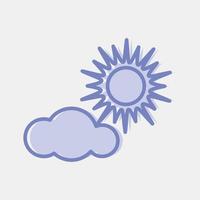 icono parcialmente soleado. clima elementos símbolo. íconos en dos tono estilo. bueno para huellas dactilares, web, teléfono inteligente aplicación, carteles, infografía, logo, firmar, etc. vector