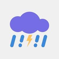 Icon thunder storm. Weather elements symbol. Icons in flat style. Good for prints, web, smartphone app, posters, infographics, logo, sign, etc. vector