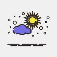 icono parcialmente soleado. clima elementos símbolo. íconos en mbe estilo. bueno para huellas dactilares, web, teléfono inteligente aplicación, carteles, infografía, logo, firmar, etc. vector