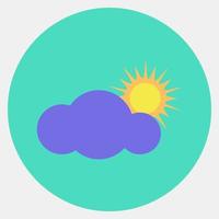 Icon partly cloudy. Weather elements symbol. Icons in color mate style. Good for prints, web, smartphone app, posters, infographics, logo, sign, etc. vector