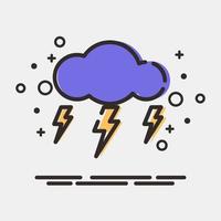 Icon lighting. Weather elements symbol. Icons in MBE style. Good for prints, web, smartphone app, posters, infographics, logo, sign, etc. vector