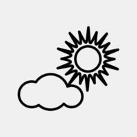 icono parcialmente soleado. clima elementos símbolo. íconos en línea estilo. bueno para huellas dactilares, web, teléfono inteligente aplicación, carteles, infografía, logo, firmar, etc. vector