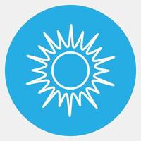 Icon sunny. Weather elements symbol. Icons in blue round style. Good for prints, web, smartphone app, posters, infographics, logo, sign, etc. vector
