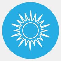 Icon sunny. Weather elements symbol. Icons in blue round style. Good for prints, web, smartphone app, posters, infographics, logo, sign, etc. vector