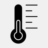 icono temperatura. clima elementos símbolo. íconos en glifo estilo. bueno para huellas dactilares, web, teléfono inteligente aplicación, carteles, infografía, logo, firmar, etc. vector