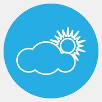 Icon partly cloudy. Weather elements symbol. Icons in blue round style. Good for prints, web, smartphone app, posters, infographics, logo, sign, etc. vector