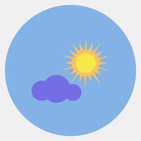 Icon partly sunny. Weather elements symbol. Icons in color mate style. Good for prints, web, smartphone app, posters, infographics, logo, sign, etc. vector